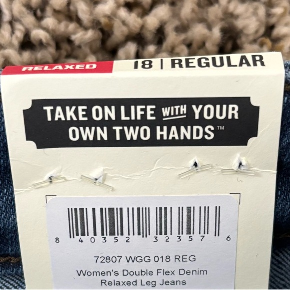 Duluth Jean 18R Blue High Rise Relaxed Womens Double Flex Denim Relaxed Leg - Picture 6 of 10